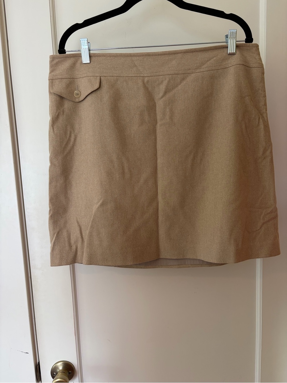 Banana Republic Camel Mini Skirt with Button Flap